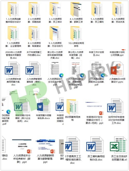 2022年人力资源规划和预算 六大模块 方案 表格