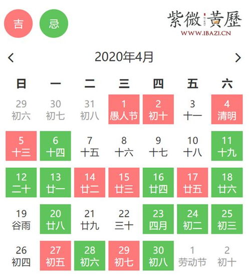 4月吉日汇总 告诉老公,这月宜购物买衣服