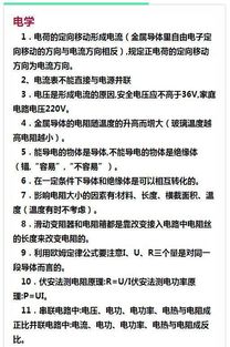 中考冲刺卷物理100个知识点和24个重点公式