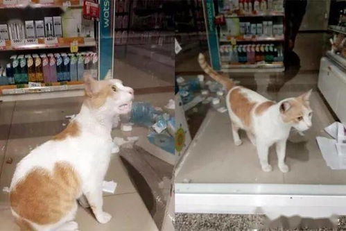 猫咪被锁超市一夜,众多货物遭殃,店长准备报警时遇到好心人