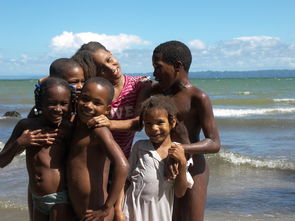 孩子们的笑声,海滩,民族 