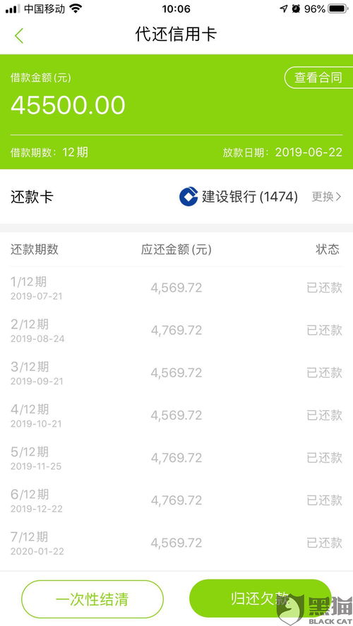 黑猫投诉 维信卡卡贷 看不得借款合同 利息高了