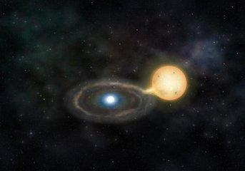 科学家观测发现一颗白矮星正在被黑洞逐渐吞噬 