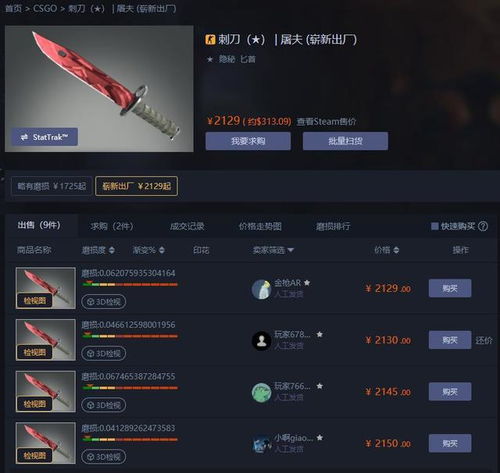 CSGO皮肤推荐 刺刀 屠夫