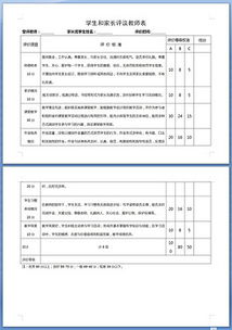 家长对学生的评语