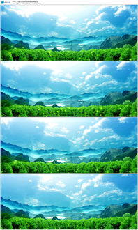 苍山绿树天空云朵唯美风景动态背景视频