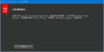 adobeflashplayer安装遇到错误win10