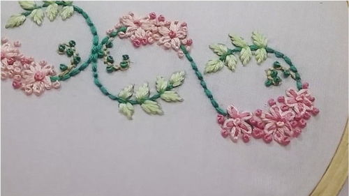 手工刺绣教学,雏菊边框图案的刺绣方法 