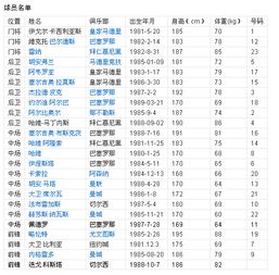 西班牙国家足球队队员名字以及号码是多少 