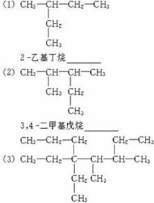 例3. 下列烷烃的命名是否正确 若有错误加以改正.把正确的名称填在横线上