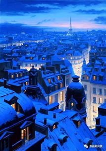 夜色下的雪景画,暖暖的