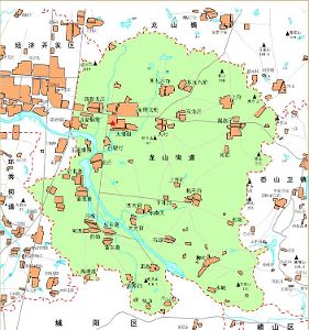 龙山街道辖区村居地理位置图 