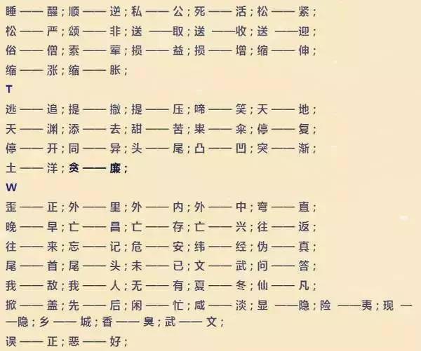 小学五年级语文1200个反义词汇总 赶紧为孩子收藏