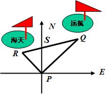 某港口位于东西线上的海岸线上，远航号，海天号轮船同时离开港口，远航号以16海里每小时的速度向东北方向航行