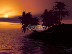 夕阳下的岛屿与大海商用正版图片下载 图片ID 2056791 其它类别 正版图片 