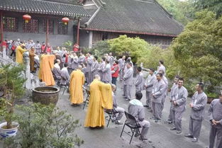 栖霞古寺男众第二届短期出家在寺院举行剃度仪式啦