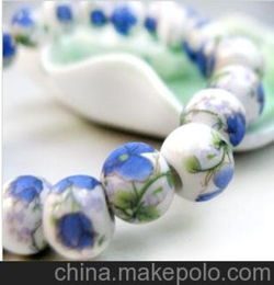 民族风陶瓷蓝色新彩瓷珠 特色民族风 手链手镯 新品