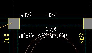 梁头标注4根22钢筋中间也标注4根22钢筋如何解释 