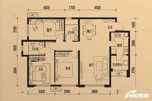 成都滨江彼岸C6户型户型图 首付金额 3室2厅2卫 92.0平米 