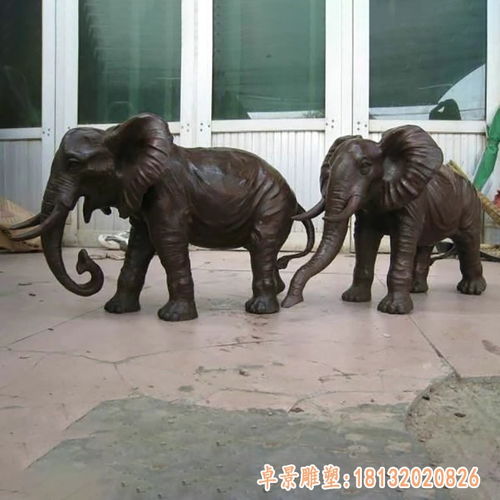 铜雕看门大象 廊坊青铜大象雕塑订制