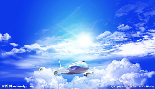 飞机穿越云层背景图片 