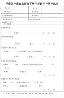 转发 关于浑南区自主择业军转干部医疗补助办理程序