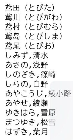 这些日本姓氏是存在的吗 朋友给了我一个姓氏大全 但是我对这几个存在质疑心理 求鉴定 