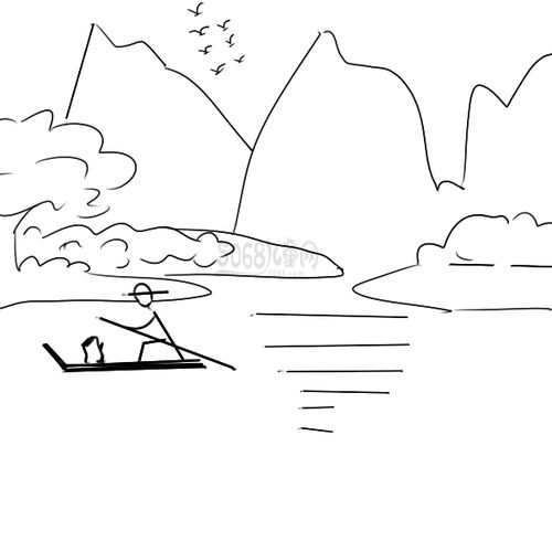 又简单又好看的山水风景画简笔画原创教程步骤 