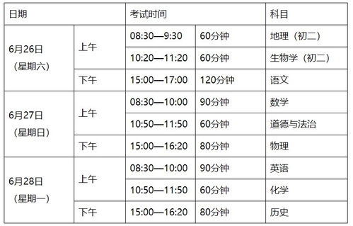 2021年广东中考时间安排出炉 