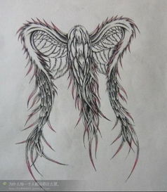 求一对一半天使一半恶魔的翅膀纹身