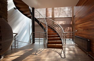 暗红色木质台阶楼梯装修效果图 
