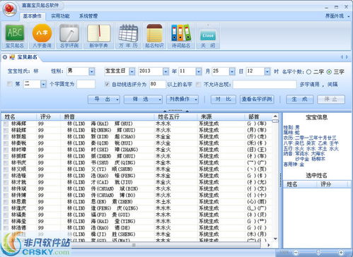 嘉嘉宝贝取名软件界面预览 嘉嘉宝贝取名软件界面图片 