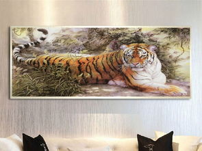 油画休憩的老虎床头装饰画图片素材 效果图下载 其它图大全 工装背景墙编号 17569781 