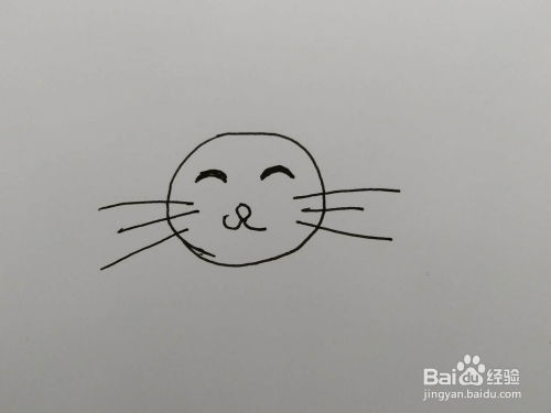 彩色小花猫简笔画怎么画,怎么画大胡须小花猫 