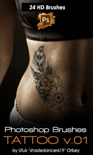 24种绚丽酷的西欧刺青 纹身纹饰图案PS免费下载 