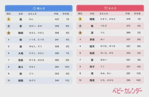 日本人会给孩子取什么样的名字 最新调查结果出炉