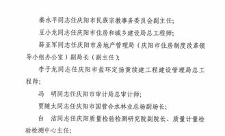 庆阳市人民政府关于张文玺等同志任职的通知