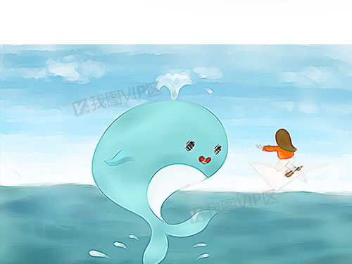 2018年清新治愈系鲸鱼插画设计图片素材 PSD分层格式 下载 卡通风大全 