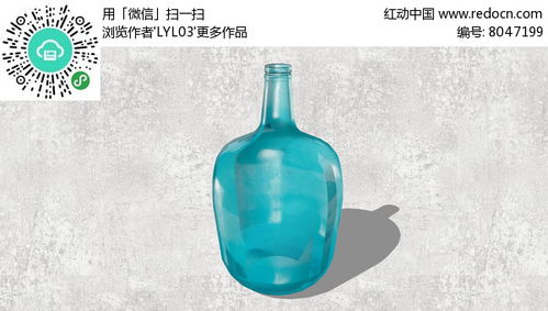 湖蓝色玻璃花瓶