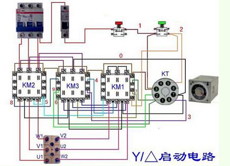 星形三角形降压启动的原理图,并告知其工作原理 