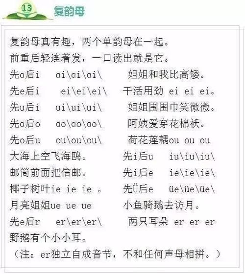 小学汉语拼音全部内容,语文启蒙第一步 