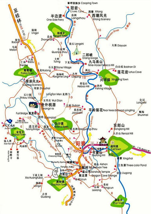 桂林旅游主要景点地图