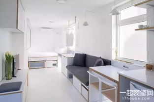 15个平方的迷你户型公寓，纯白色的设计显得如此亮堂