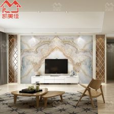 瓷砖背景墙装饰3d立体仿大理石家和富贵石材微晶石影视墙装饰 