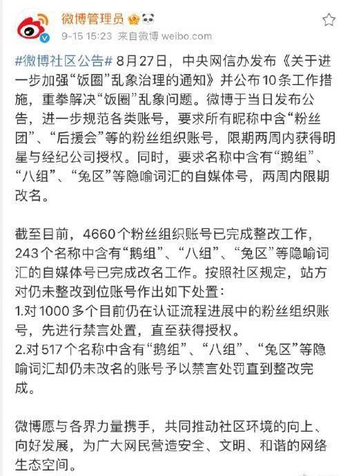 微博再重拳出击 名称中含有 鹅组 八组 的都要改名