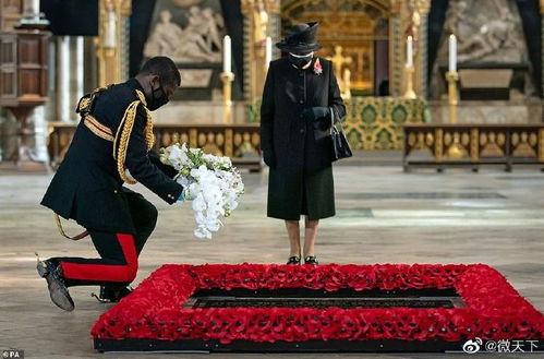 組圖英女王首戴口罩在公開場合露面出席紀念陣亡無名戰士儀式