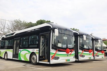 5辆氢燃料公交车投运,上海金山公交行业跨入 氢 时代
