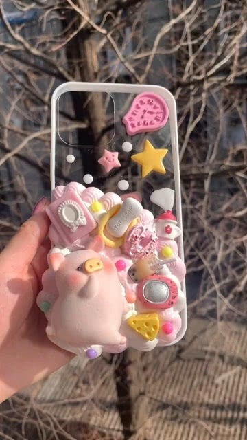 猪猪奶油胶手机壳,不知道客户收到后会不会满意 创意手机壳 滴胶 
