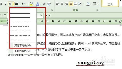 怎么在WPS Office字体下面加下划线 