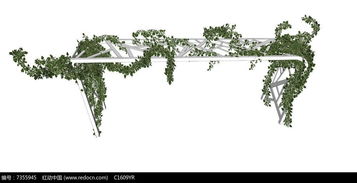 花架爬藤植物藤条SU模型 红动网 
